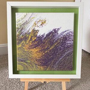 Framed original acrylic painting "Purple Wave"